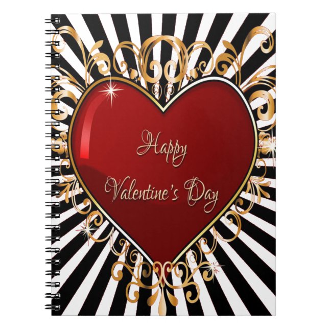Happy Valentine's Day Spiral Notebook (Front)