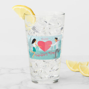 Happy Valentine's Day Spring Garden Glass