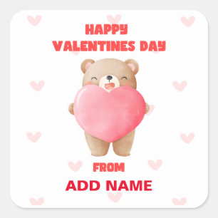 Happy Valentines Day Square Sticker
