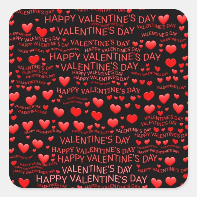 Happy Valentine's Day Square Sticker (Front)