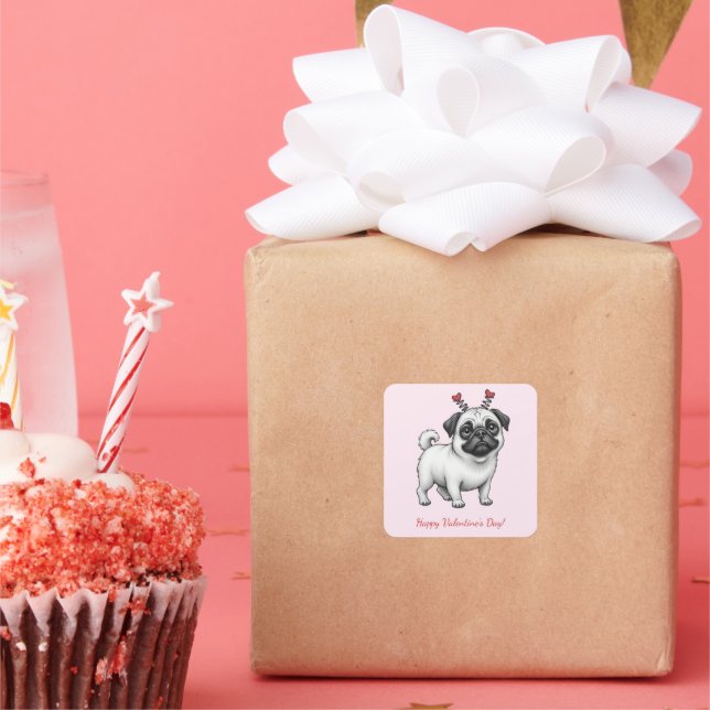 Happy Valentine's Day! Square Sticker (Party)