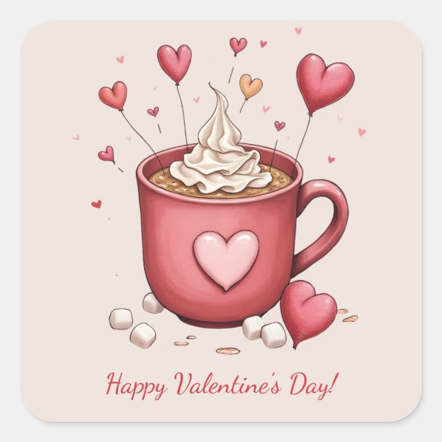 Happy Valentine's Day! Square Sticker (Front)