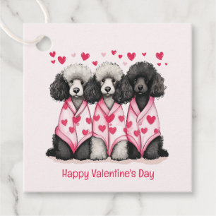 Happy Valentines Day Standard Poodle Dogs Favour Tags