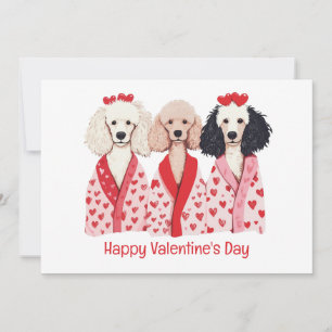 Happy Valentines Day Standard Poodle Dogs Holiday Card