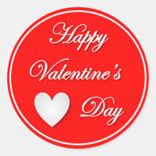 Happy Valentine's Day Sticker with White text