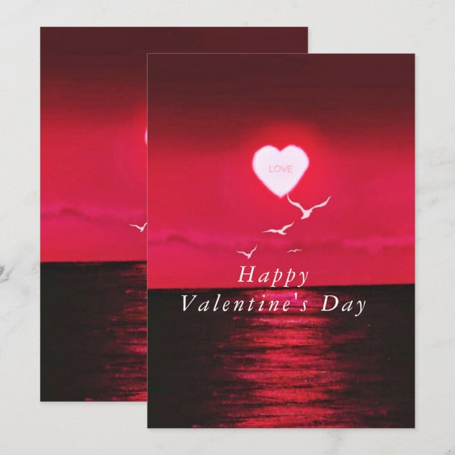 Happy Valentine's Day - Sunset Love - (Front/Back)
