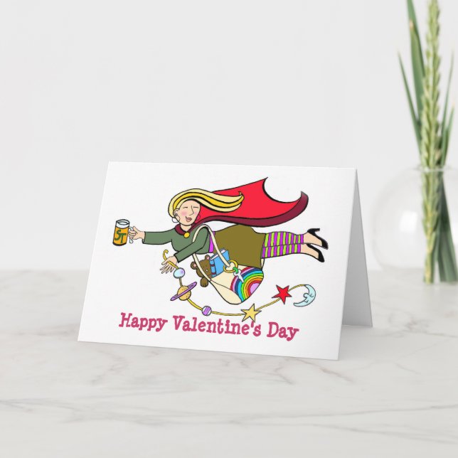 Happy Valentine's Day Super Teacher Holiday Card (Front)
