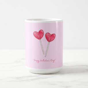 Happy valentine's day Sweet candy heart lollipop Coffee Mug