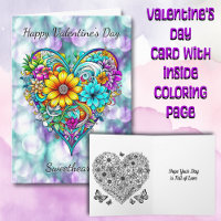 Happy Valentine's Day Sweetheart | Colouring Page