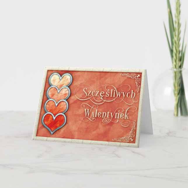 Happy Valentine's Day+Szczęśliwych Walentynek Card (Front)