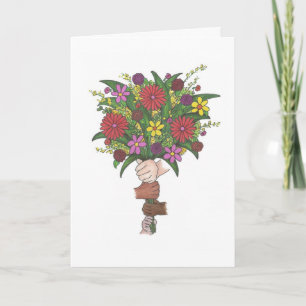 Happy Valentine's Day Teacher Flower Bouquet Love Holiday Card