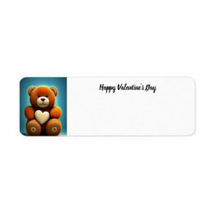 Happy Valentine's Day Teddy Bear address label