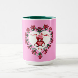Happy Valentine's Day Teddy Bear Coffee Mug