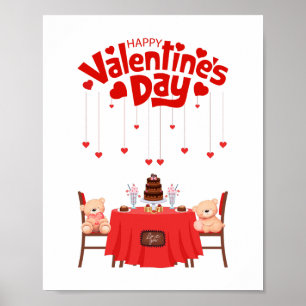 Happy Valentine's Day Teddy Bear Design Wall Decor