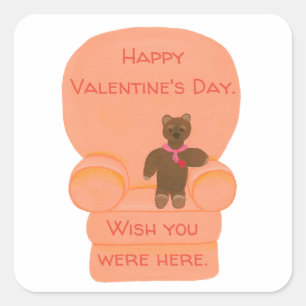 Happy Valentine's Day Teddy Bear Stickers