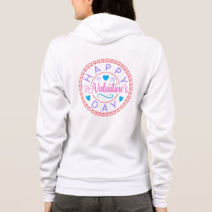 Happy Valentine's Day Text With Roses Frame-23245 Hoodie