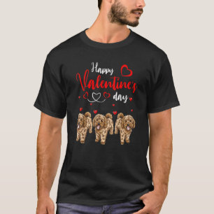 Happy Valentine's Day Three Cute Cockapoo Dogs Lov T-Shirt