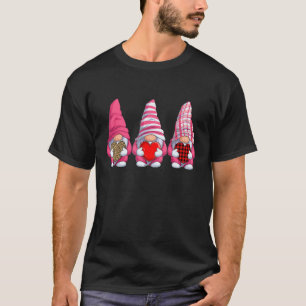 Happy Valentine's Day Three Gnomes Holding Hearts T-Shirt