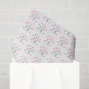 Happy Valentine's Day Tissue Paper Umbrella Hearts