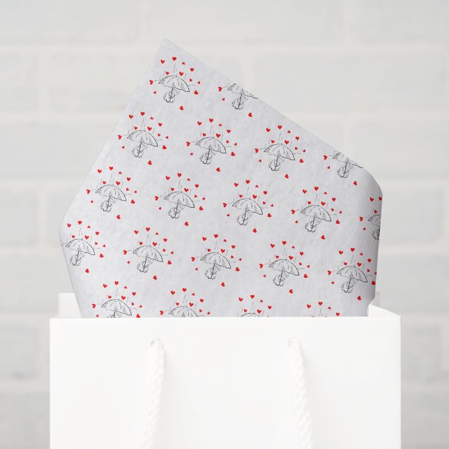 Happy Valentine's Day Tissue Paper Umbrella Hearts (Gift Bag)