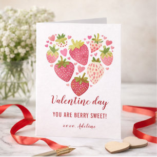 Happy Valentine's Day to all lovers of strawberrie Holiday Card