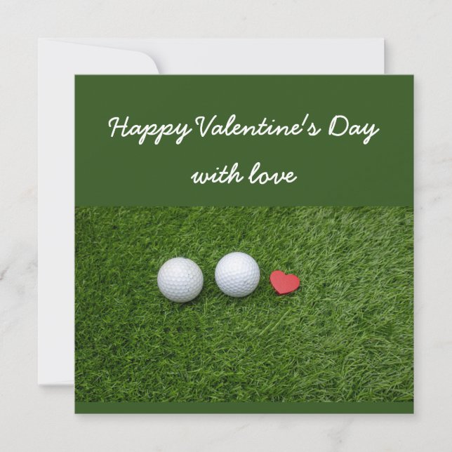 Happy Valentine's Day to Golfer with golf ball (Front)