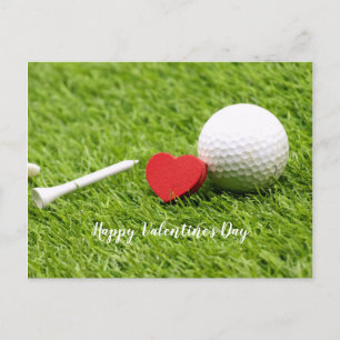 Happy Valentine's Day to golfer with love and golf Postcard