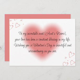 Happy Valentines Day To My Aunt Holiday Card