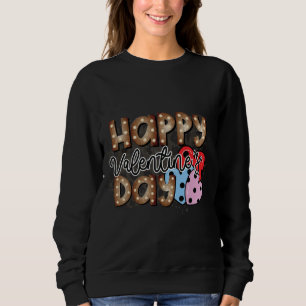 Happy Valentines Day Tomte Three Pink Hearts Garde Sweatshirt