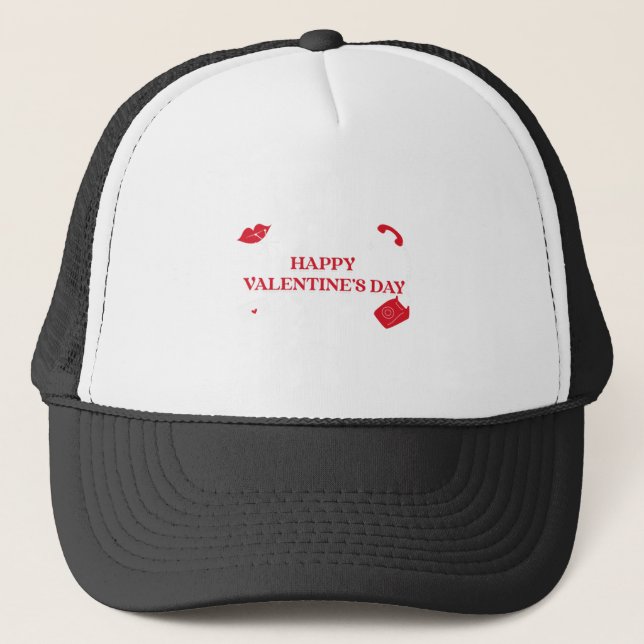  Happy Valentines Day  Trucker Hat (Front)