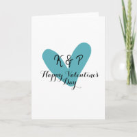 Happy Valentine's day turquoise heart name letter
