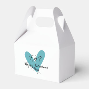 Happy Valentine's day turquoise heart name letter Favour Box