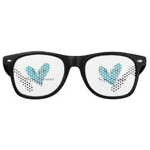 Happy Valentine's day turquoise heart name letter Retro Sunglasses