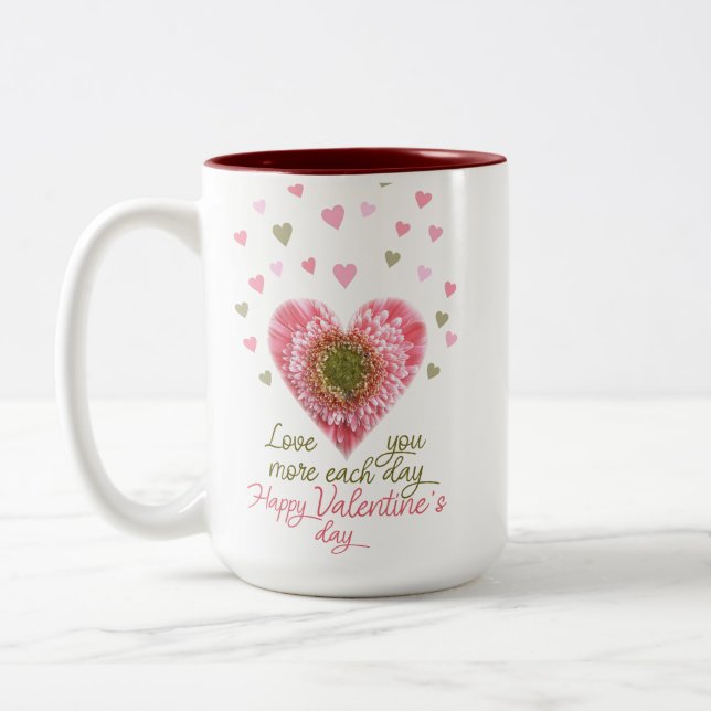 Happy valentine's day Two-Tone coffee mug (Left)