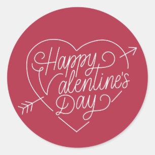 Happy Valentine's Day Typography   Sticker Seal