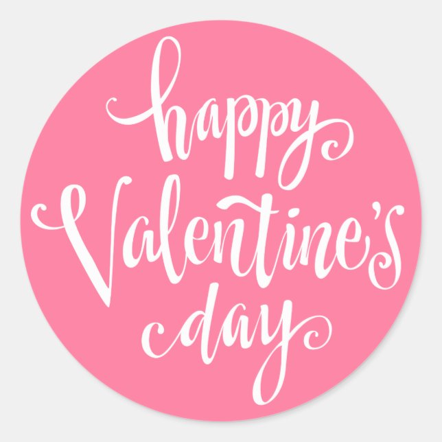 Happy Valentine's Day Typography | Sticker Seal (Front)