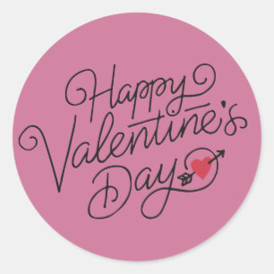 Happy Valentine's Day Typography   Sticker Seal