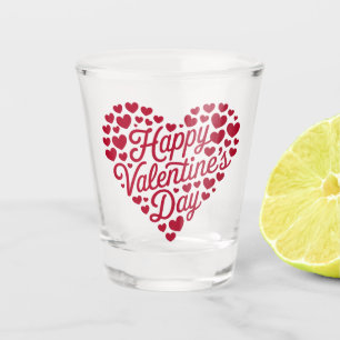 Happy Valentines Day Valentine Love Heart Shot Glass