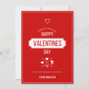Happy Valentine's Day Valentine Symbols Card