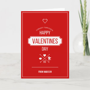 Happy Valentine's Day Valentine Symbols Card