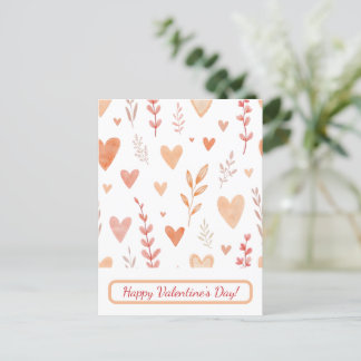 Happy Valentine's Day! Valentine's card.  Holiday Postcard
