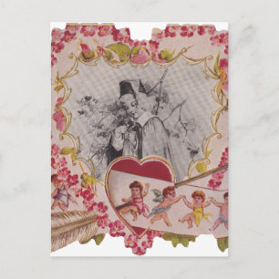 happy valentines day vintage old school love holiday postcard