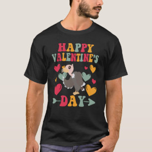 Happy Valentines Day Vulture Heart Love Groovy T-Shirt