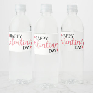 Happy Valentine's Day Water Bottle Label