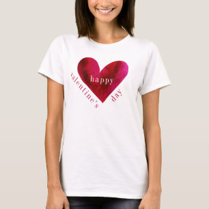 Happy Valentine's Day   Watercolor Heart T-Shirt