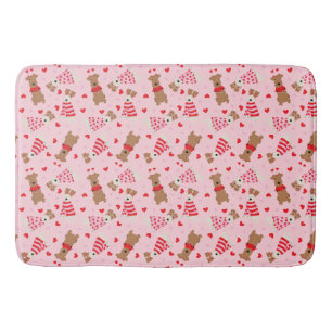 Happy Valentines Day Welsh Wire Fox Terrier Dogs Bath Mat