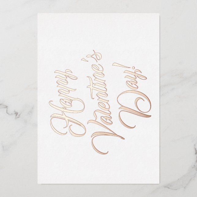 Happy Valentine's Day white black elegant script (Front)