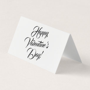 Happy Valentine's Day white black elegant script