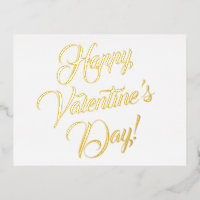 Happy Valentine's Day white black elegant script