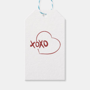 Happy Valentine's Day White Simple XOXO Love Gift Tags
